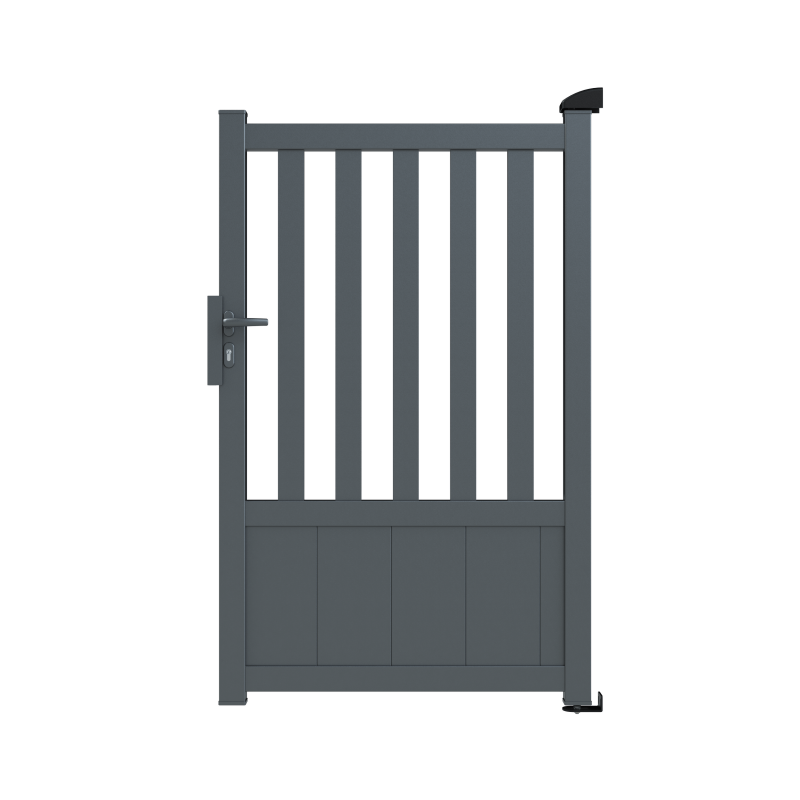 Portillon aluminium semi-ajouré anthracite HT 1m40