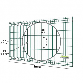 Dimension du grillage rigide maille 200x55 fil de 