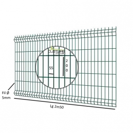 Grillage / Panneau Rigide Hercules - mailles 200x55 - fil de 5mm