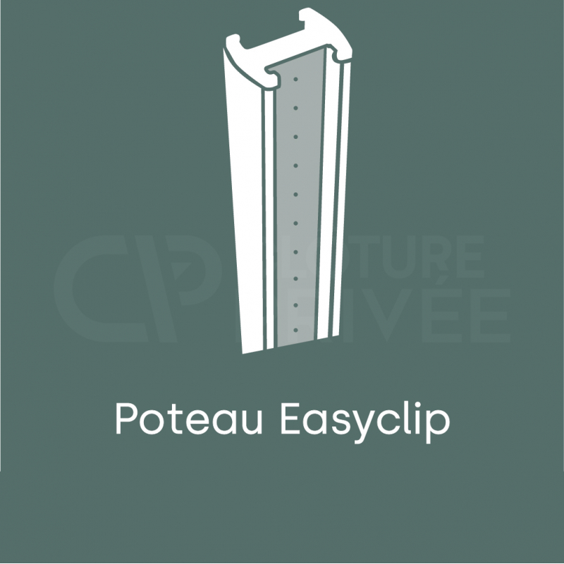 Poteau à clips pour grillage rigide