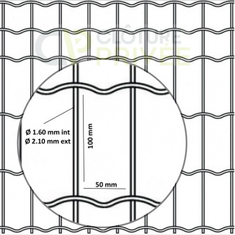 Grillage Soudé Galvanisé Maille 100X50 mm - 30 ML