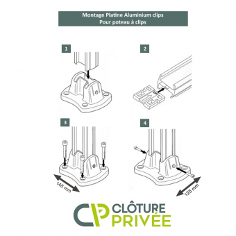 Notice de montage des platines pour poteau à clips